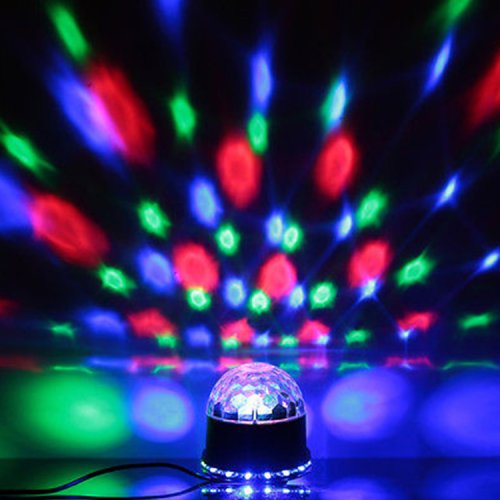 RGB LED Křišťálová koule ES-01 - Otočné Disco Světlo