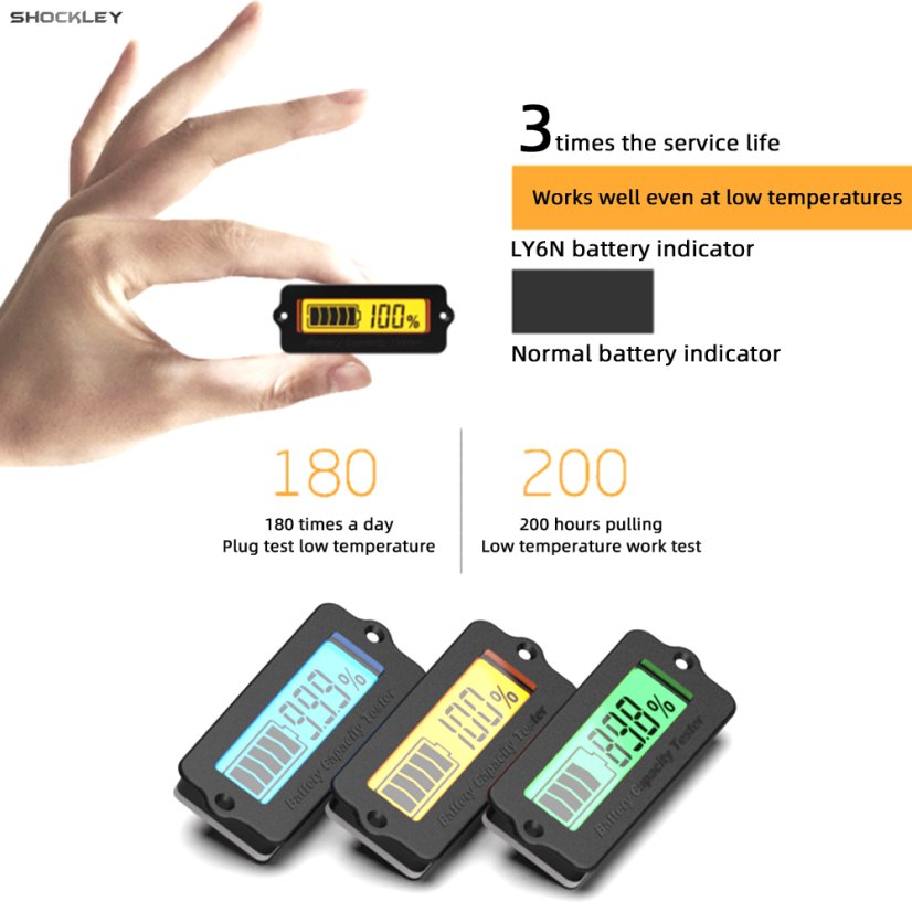 LY6N 12V-48V LCD Měřič Stavu Baterie