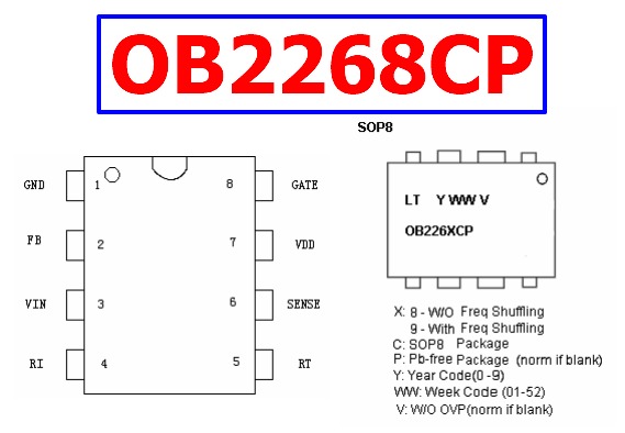 Regulátor PWM OB2268 20W