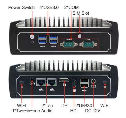 N3022 Průmyslové Mini PC Barebone Fanless