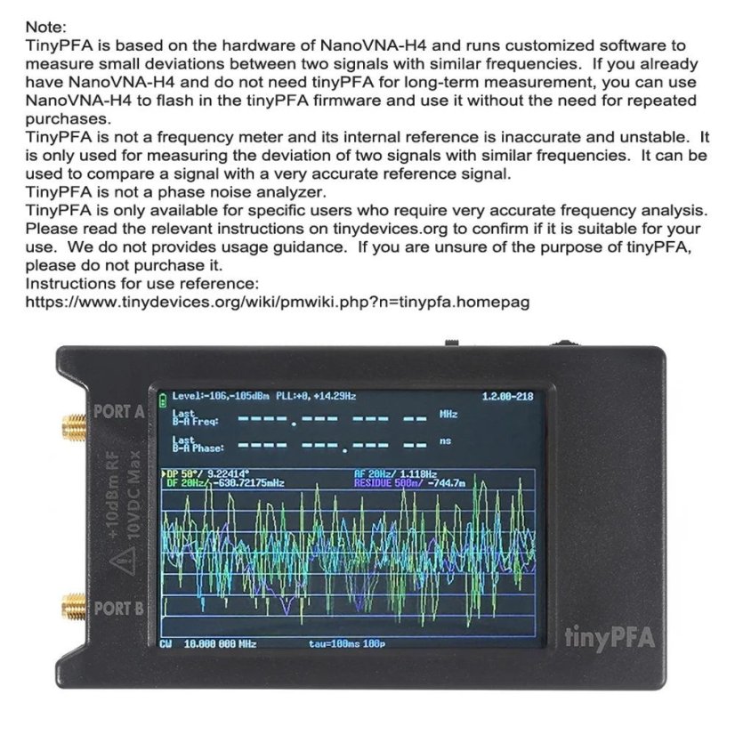 tinyPFA - Portable Phase and Frequency Analyzer