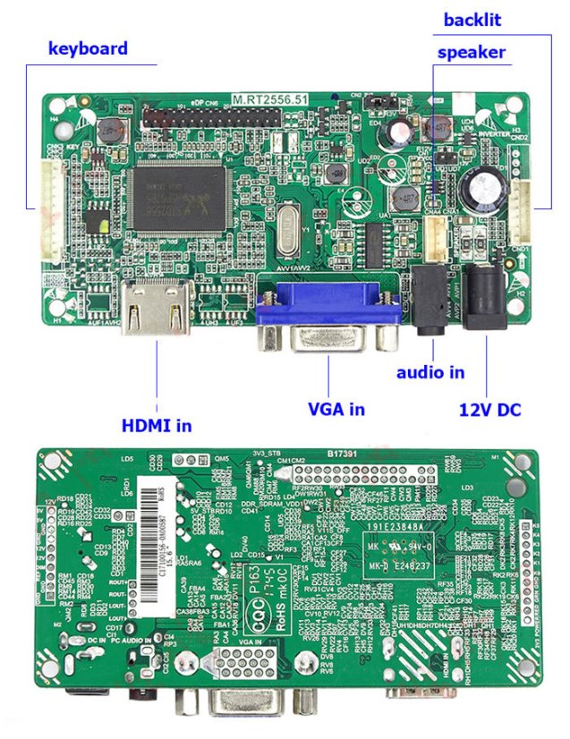 M.RT2556.51 Univerzální eDP TFT Displej Ovládací Deska s Audio Vstupem