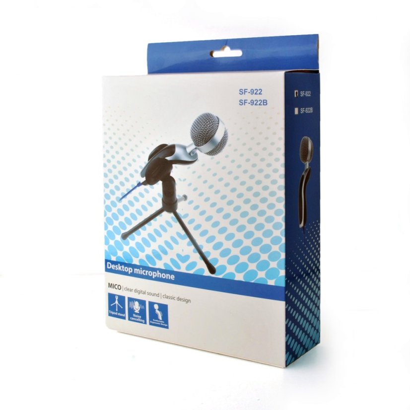 Ruční a stolní kondenzátorový USB mikrofon SF-922B