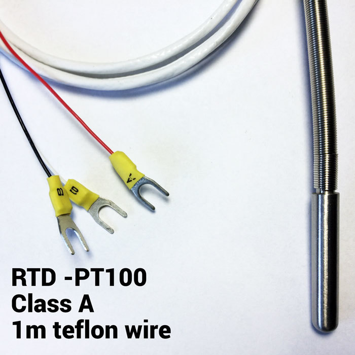 RTD PT100 Teplotní čidlo s Teflonovým kabelem - 1m