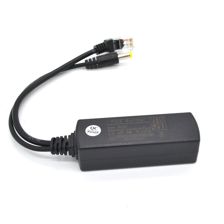 Splitter PoE 48V with jack connector 5.5x2.1mm - Output voltage: 12V