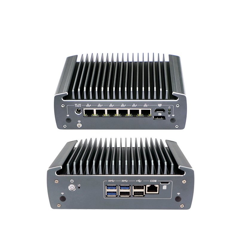 Nano N3061, 6 LAN, bez ventilátorů, průmyslový barebone počítač