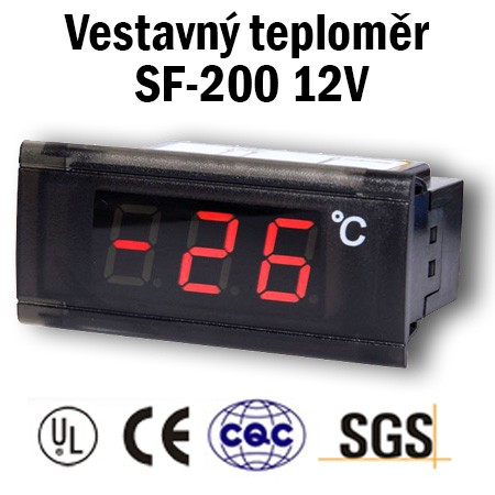Vestavný digitální teploměr SF-200 12V