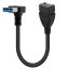 USB 3.0 prodlužovací kabel, samec-samice, zahnutý