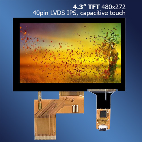 4.3" TFT LCD displej 480x272 CT 40pin