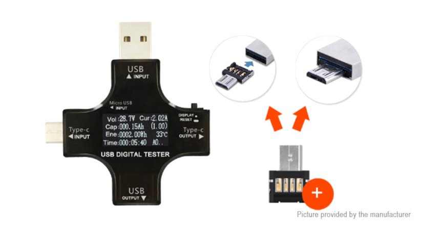 Multifunctional USB Tester USB-C, PD, QC 45W - Fast Charging and Performance Monitoring