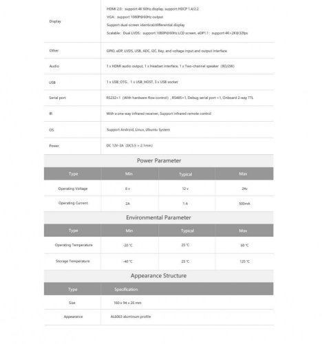 Průmyslový Android ARM počítač EC-A3288C 2G/8G
