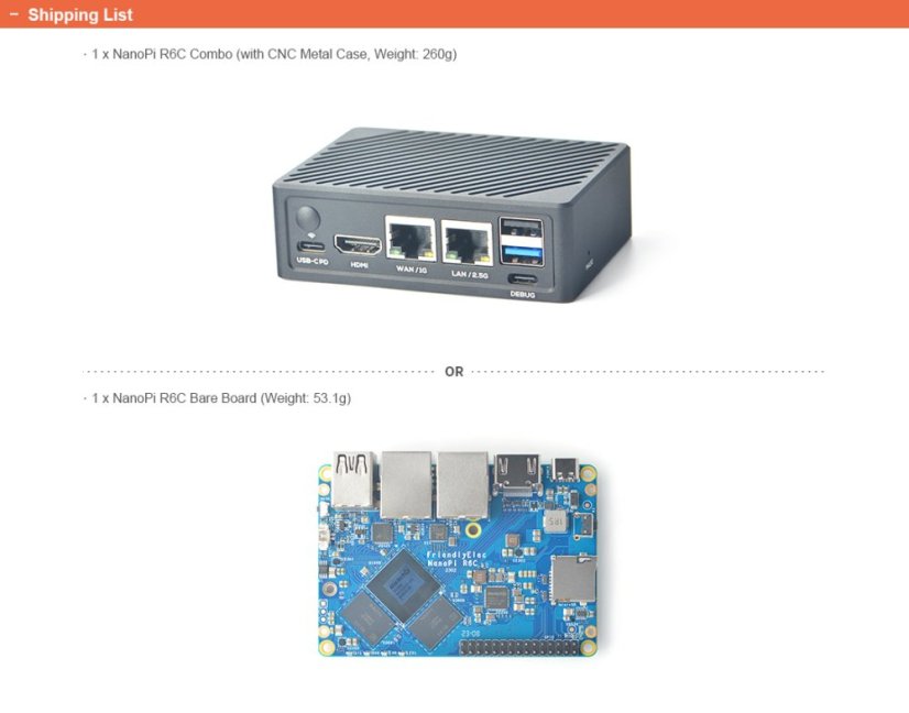 NanoPi R6C Mini-Router 8GB RAM, 32GB eMMC