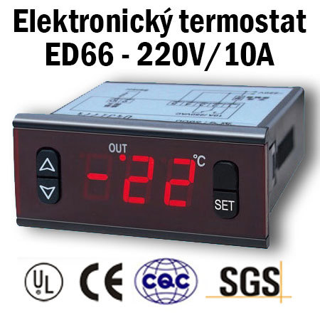 ED66 Elektronický termostat 220V/10A s rozsahem 550°C