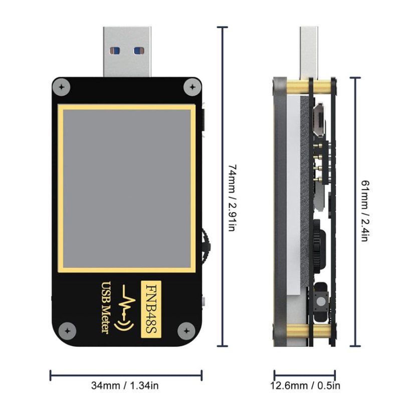 FNB48S USB tester –  napětí, proud, PD/QC Trigger