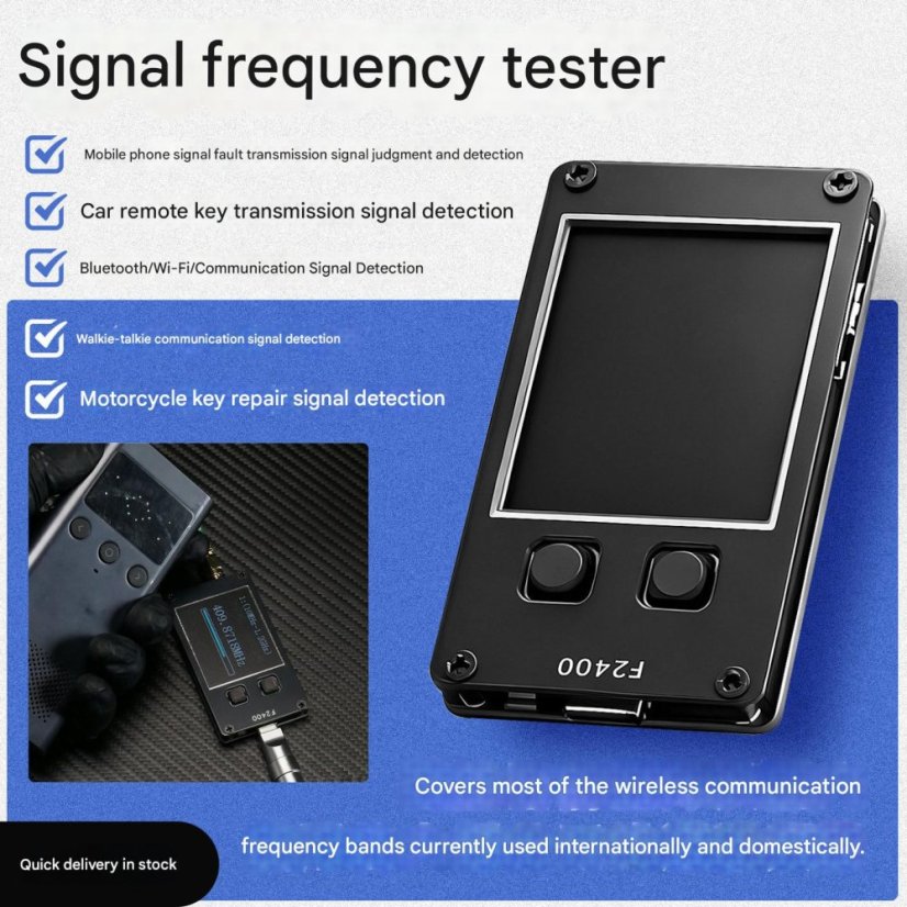 F2400 RF Detektor Signálů 10MHz–2.4GHz