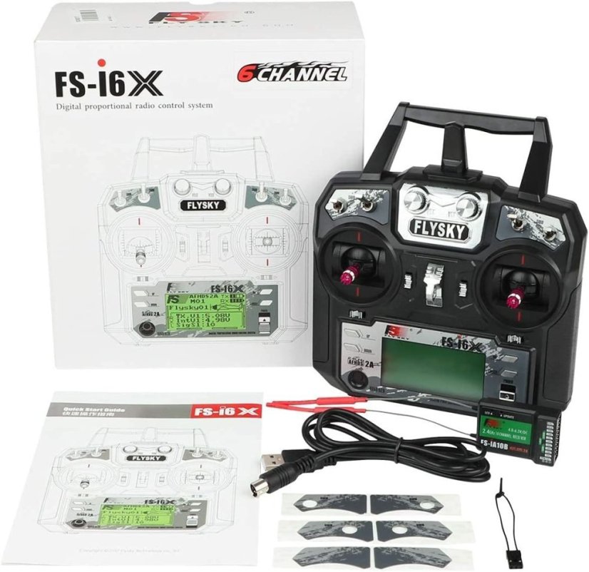 FlySky FS-I6 2.4GHz AFHDS Vysílač s Přijímačem iA6 - 6CH+