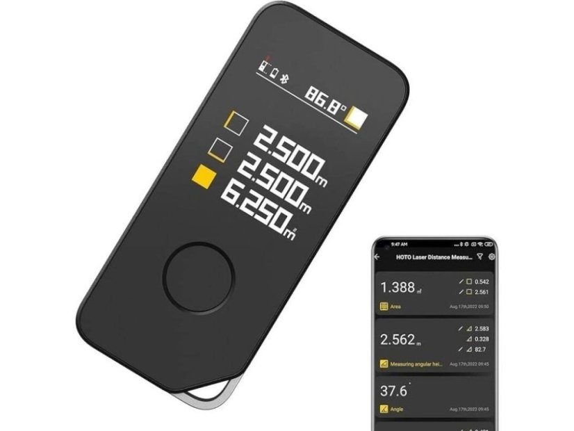 HOTO H-50 Pro 50m Smart Laser Distance and Area Measurer, Rechargeable