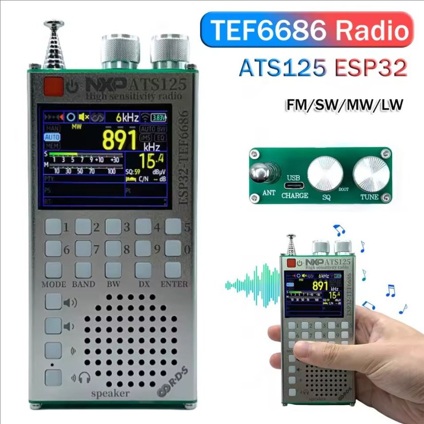 ATS125 Přenosné rádio | NXP TEF6686 | Bluetooth