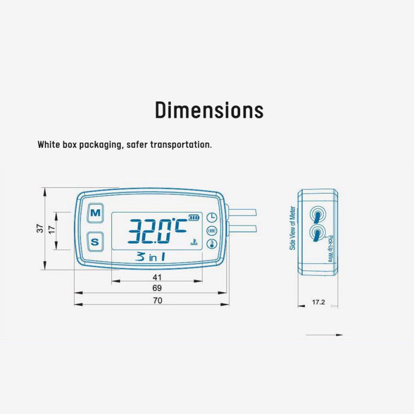 Digital Thermometer 3-in-1 RL-TM005 - Accurate Measurement and Engine Protection