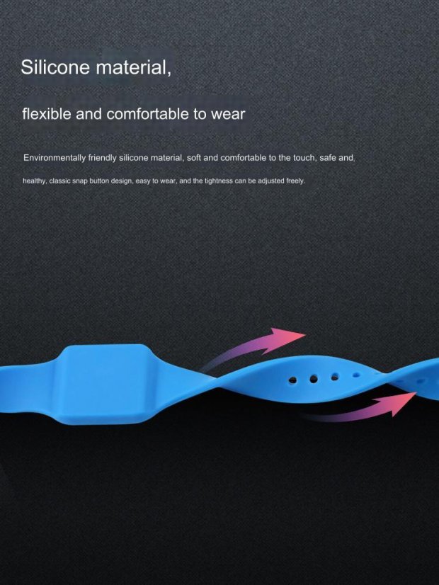 3RF-25519 RFID UHF silikonový náramek - pohodlný a voděodolný - Barva: Černá