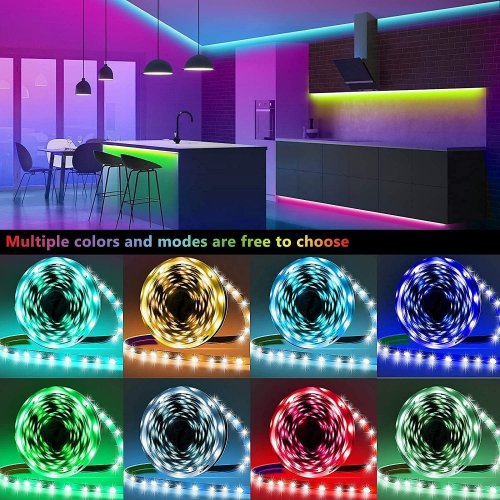 RGB LED Pás 5m Sada s Adaptérem a Ovladačem