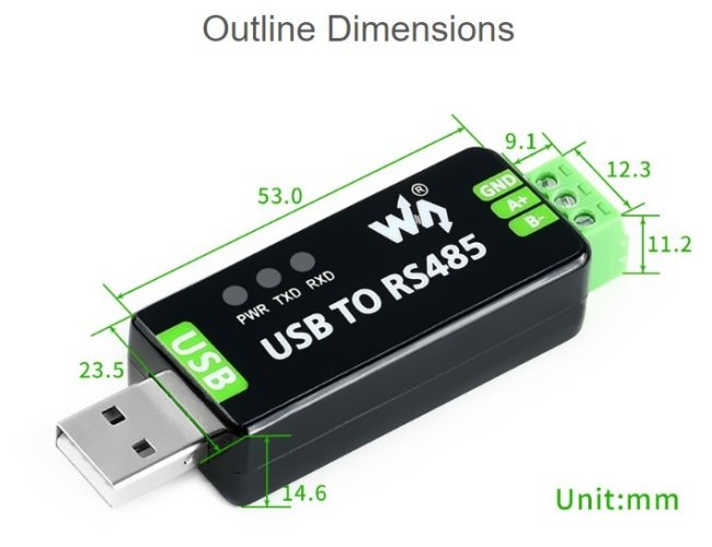 Obousměrný USB na RS485 převodník - FT232RNL - 17286