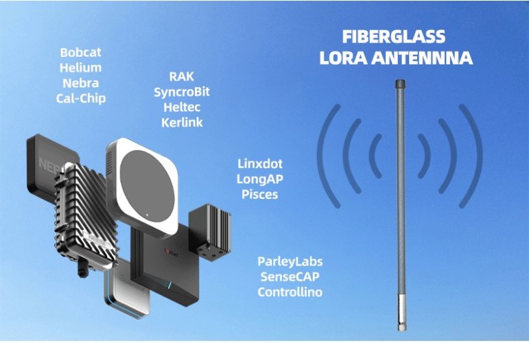 Externí sklolaminátová anténa LoRa Helium s vysokým ziskem