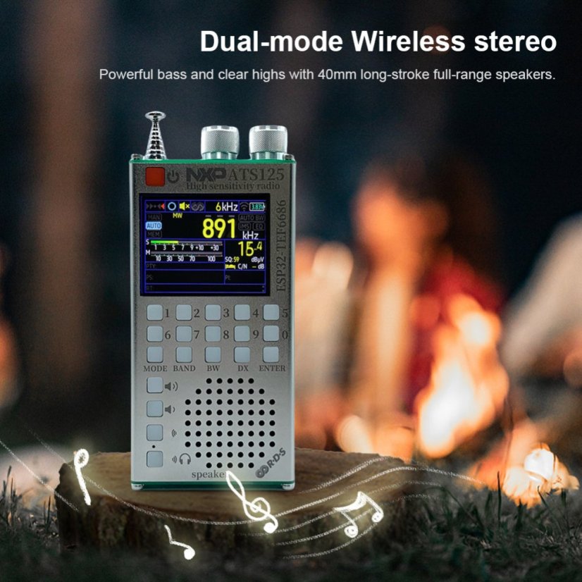 ATS125 Přenosné rádio | NXP TEF6686 | Bluetooth