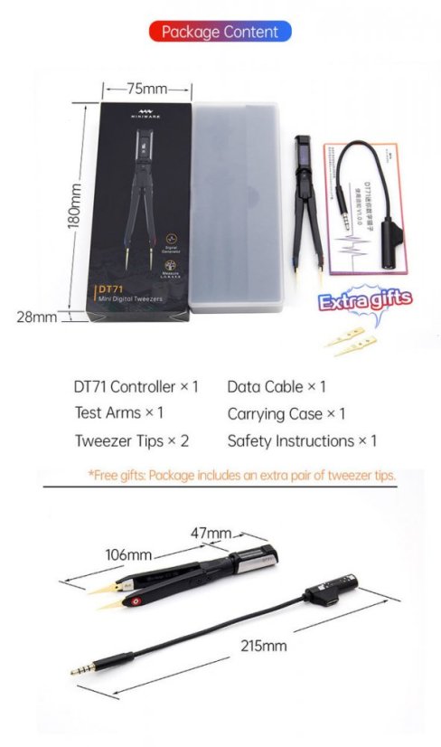 Mini Digital Tweezer DT71 - Multifunction Measuring Tool