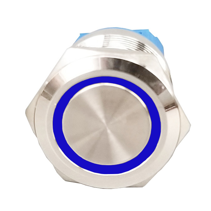LED tlačítkový spínač 12-24V, 3A, 19mm, IP66