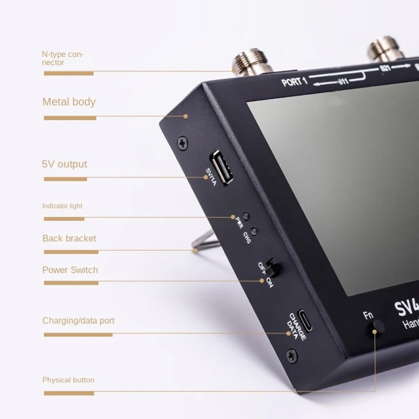 SV4401A 4.4G VNA s kapacitní dotykovou obrazovkou