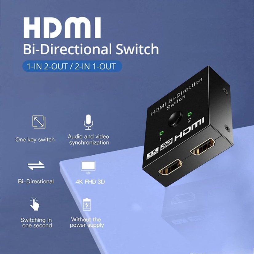 HDMI Switch 2x1, 4K/UHD