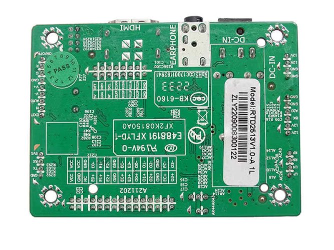 RTD2513 V1.0 LVDS HDMI ovládací deska
