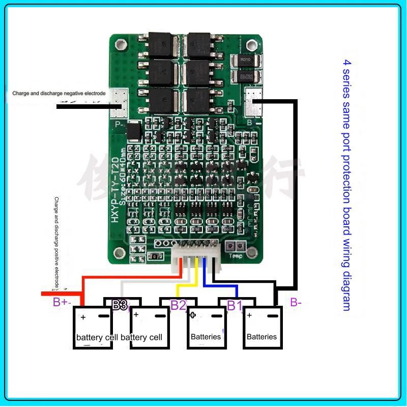BMS 3-xS 15A HXYP - Ochranný modul pro lithium-iontové baterie - Model: HXYP-6S-TY-T20, Počet článků: 6S (25.2V)