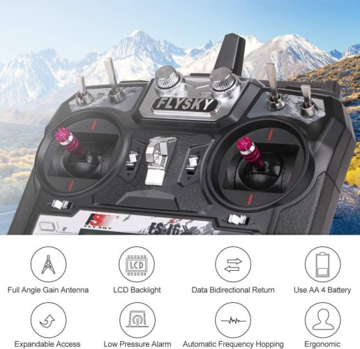 FlySky FS-I6 2.4GHz AFHDS Vysílač s Přijímačem iA6 - 6CH+