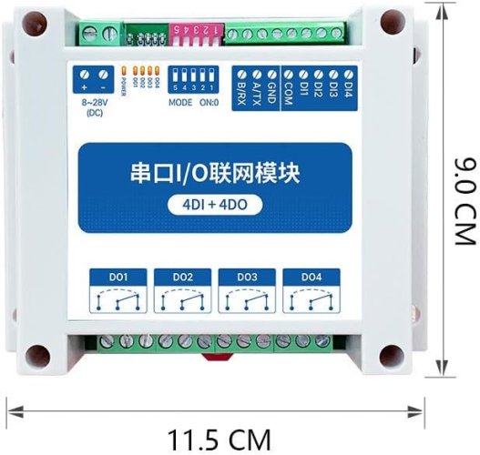 MA0-1-AXCX4040 ModBus RTU Sériový IO Modul s RS485 4DI + 4DO