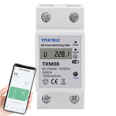 TXM08 Tuya 60A Chytrý měřič energie s časovačem na DIN lištu