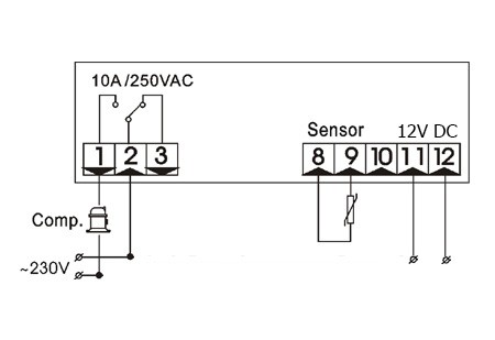 SF-800 12V/10A - Elektronický termostat pro regulaci teploty