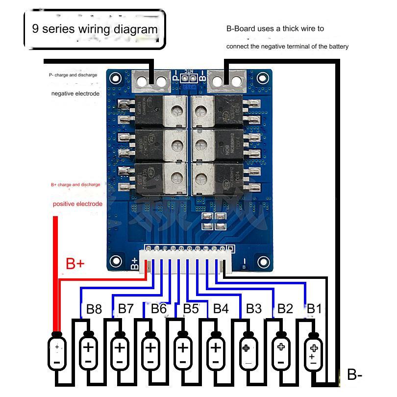 BMS 6--xS 18A pro Li-Ion články - Model: HXYP-6-9S-SH20TA 37.8V