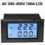 D85-2042A LCD Digitální Ampérmetr/Voltmetr 200-450V AC 100A