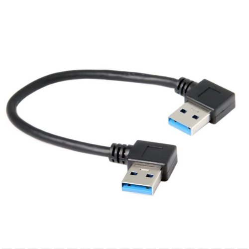 USB 3.0 prodlužovací kabel, zahnutý, samec-samec