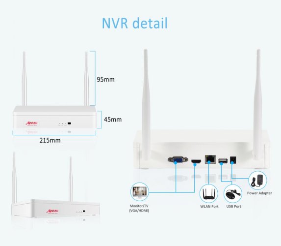 AR-D6008 4kanálový IP 3MP WiFi kamerový set