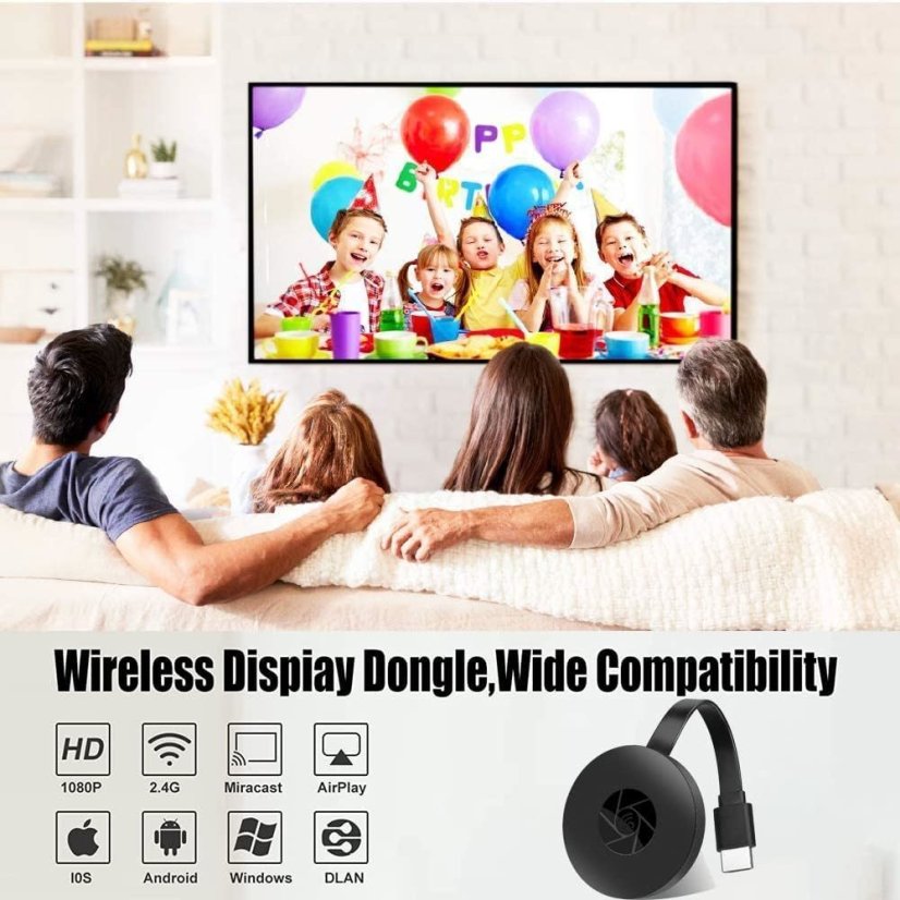 MiraScreen G2-4 WiFi Mirroring 1080p - Miracast, Airplay, DLNA