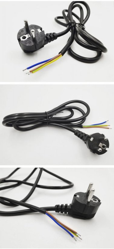 AC Power Cable 3x0.75mm - 1.5m with EU Plug