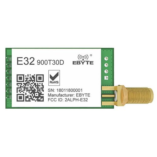 E32 LoRa DIP bezdrátový UART modul - UART modul - Pracovní frekvence: 868/900MHz, UART modul - Max výkon: 30dB