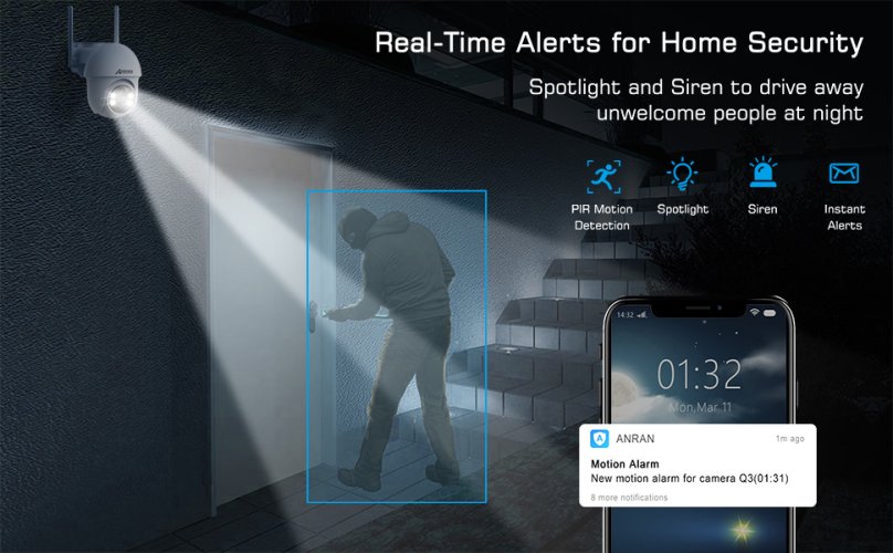 Q3 Max 5MP Wi-Fi Otočná Kamera s Dobíjecí Baterií a Solárním Panelem 3W