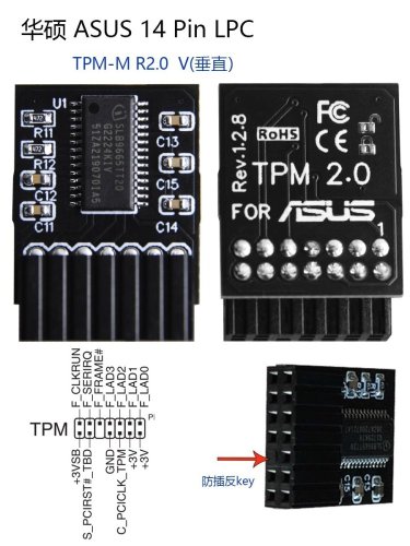 ASUS TPM 2.0 Modul – Zabezpečení pro vaše zařízení - Model: TPM-M (14-1)pin