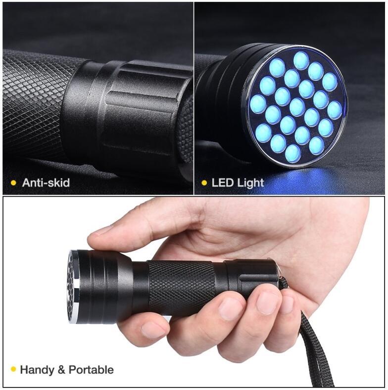 SV021 21 UV LED svítilna 2W - Účinná UV baterka s 21 LED diodami