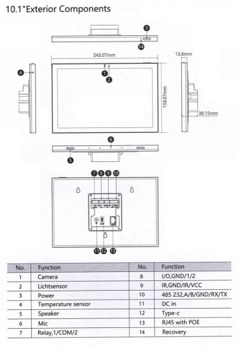 SMT101 10.1" Průmyslový Tablet s RK3566, 2/32GB, PoE a Android 13
