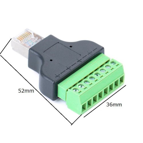 RJ45 na svorkovnici 8pin - šroubová svorka, adaptér